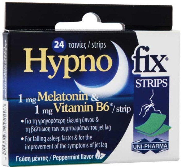 Hypno Fix Uni-Pharma Melatonin Vitamin B6 24strips