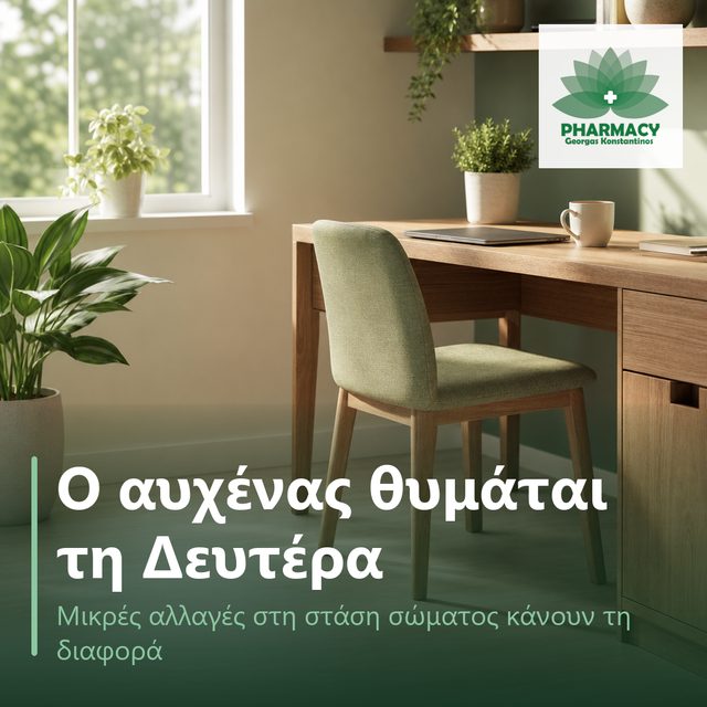 Τακτοποιημένη γωνιά γραφείου με καρέκλα, λάπτοπ, φυτό και καφέ σε πρωινό φως.